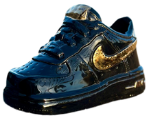 Load image into Gallery viewer, Baby AF1 Black &amp; Gold
